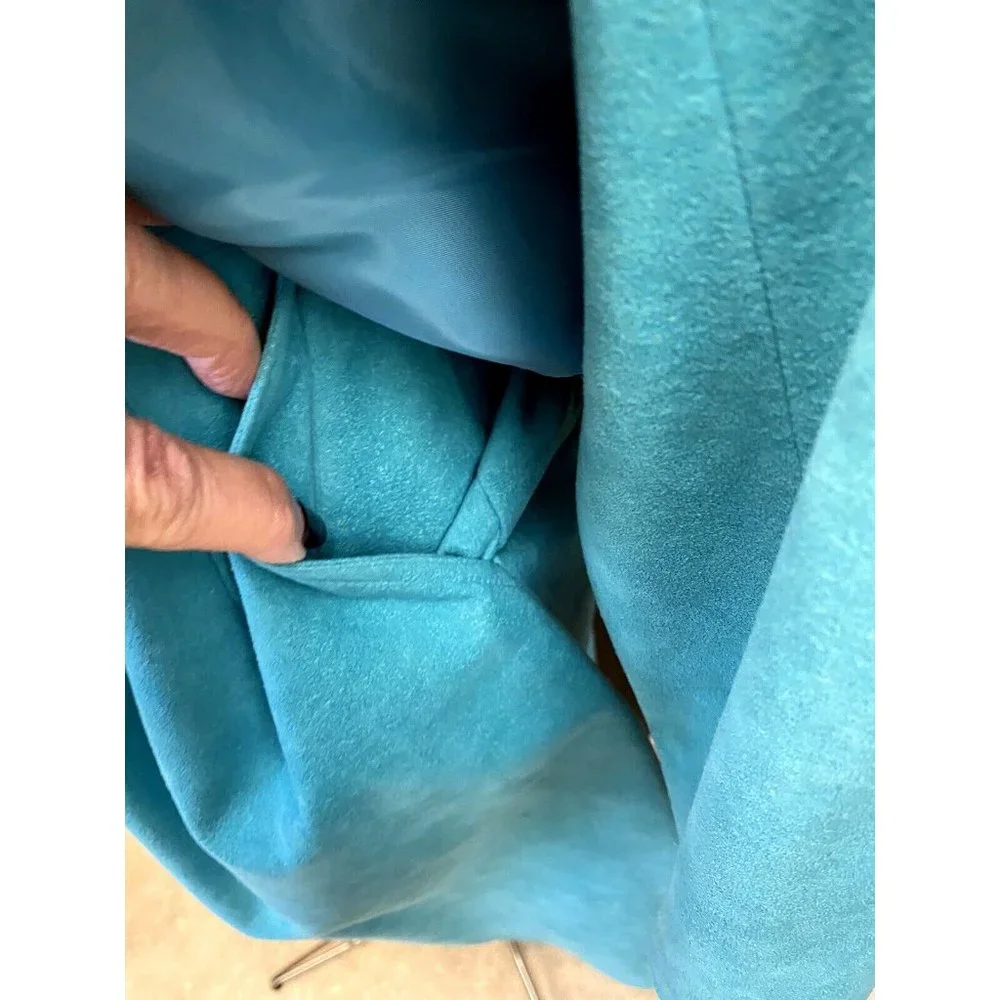 Vintage Roth-Le-Cover Ultra Suede Jacket Skirt 2pc Suit Green Women's size 14